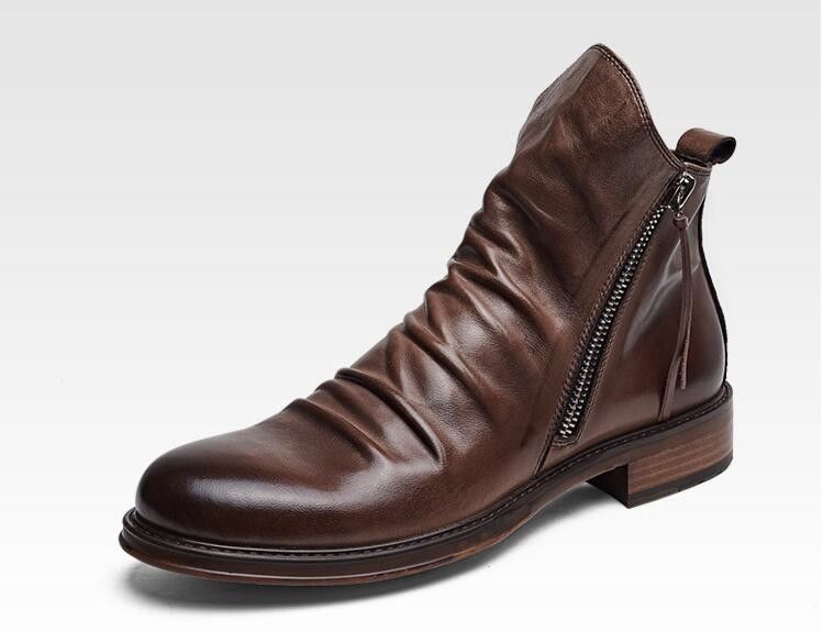 Cores prateadas Slip On Leather Sneakers Round Toe Confortável Calçados elegante de caminhada