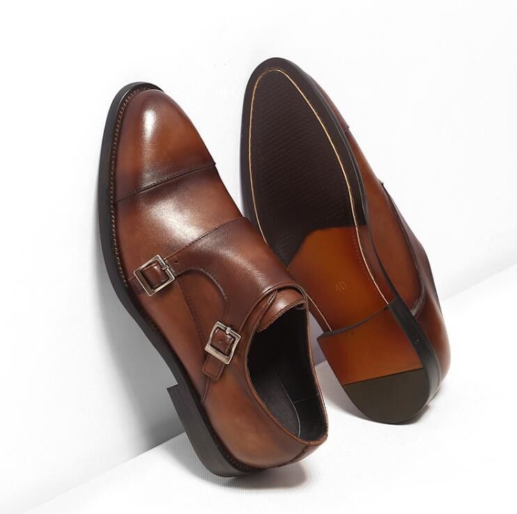 Calçados clássicos para homens com atacadores para o casamento, sapatos redondos para homens com Derby preto
