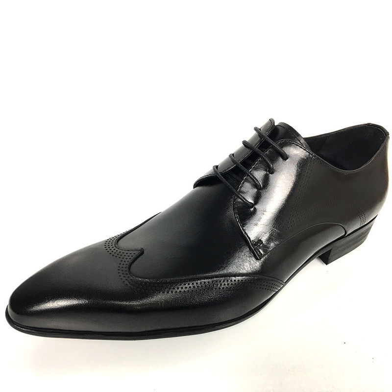 2018 Último estilo de qualidade de couro marca de luxo homem laceup calçado vestido formal 2018 fábrica moda quente estilo homem de couro