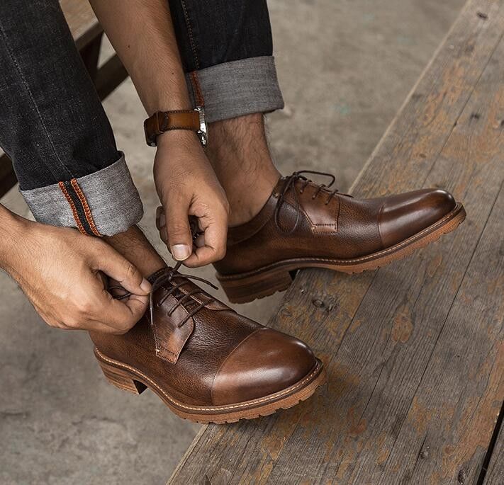 Vestido casual de negócios masculino Sapatos de couro masculino Plus - tamanho 45 46 47